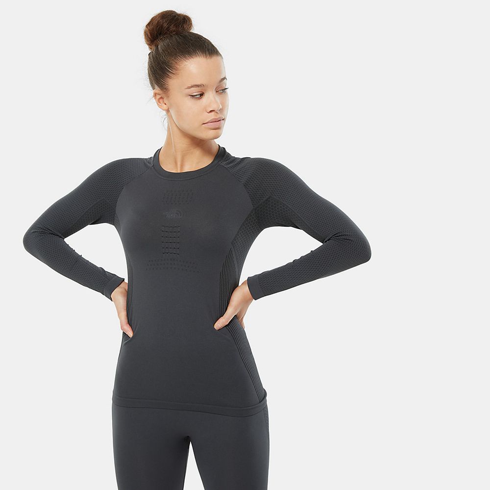 The North Face Long Sleeve Womens Australia - The North Face Active Long Sleeve Grey / Black Skiing